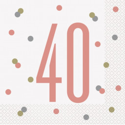 Rose Gold Glitz 40th Napkins