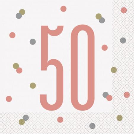 Rose Gold Glitz 50th Napkins