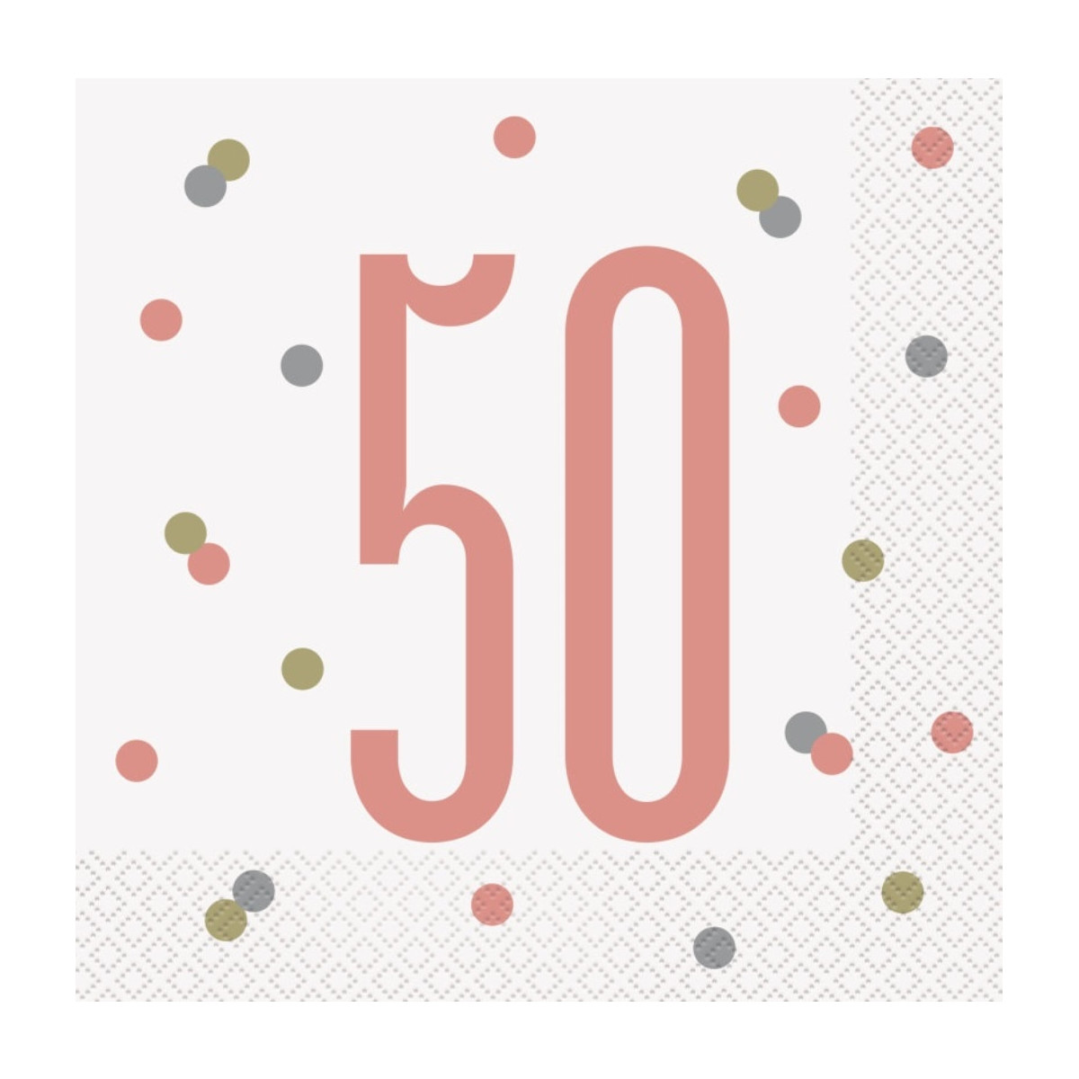 Rose Gold Glitz 50th Napkins