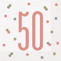 Rose Gold Glitz 50th Napkins