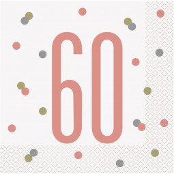 Rose Gold Glitz 60th Napkins