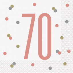Rose Gold Glitz 70th Napkins