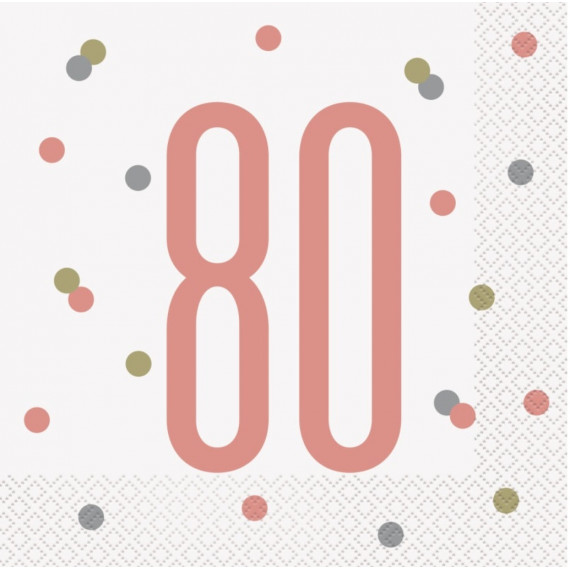 Rose Gold Glitz 80th Napkins