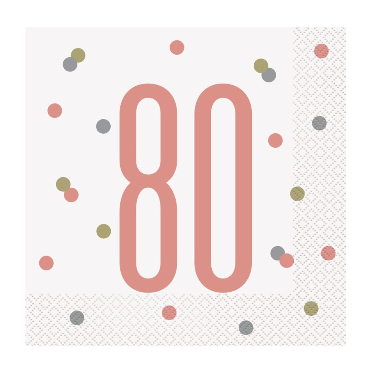 Rose Gold Glitz 80th Napkins