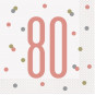 Rose Gold Glitz 80th Napkins