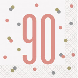 Rose Gold Glitz 90th Napkins
