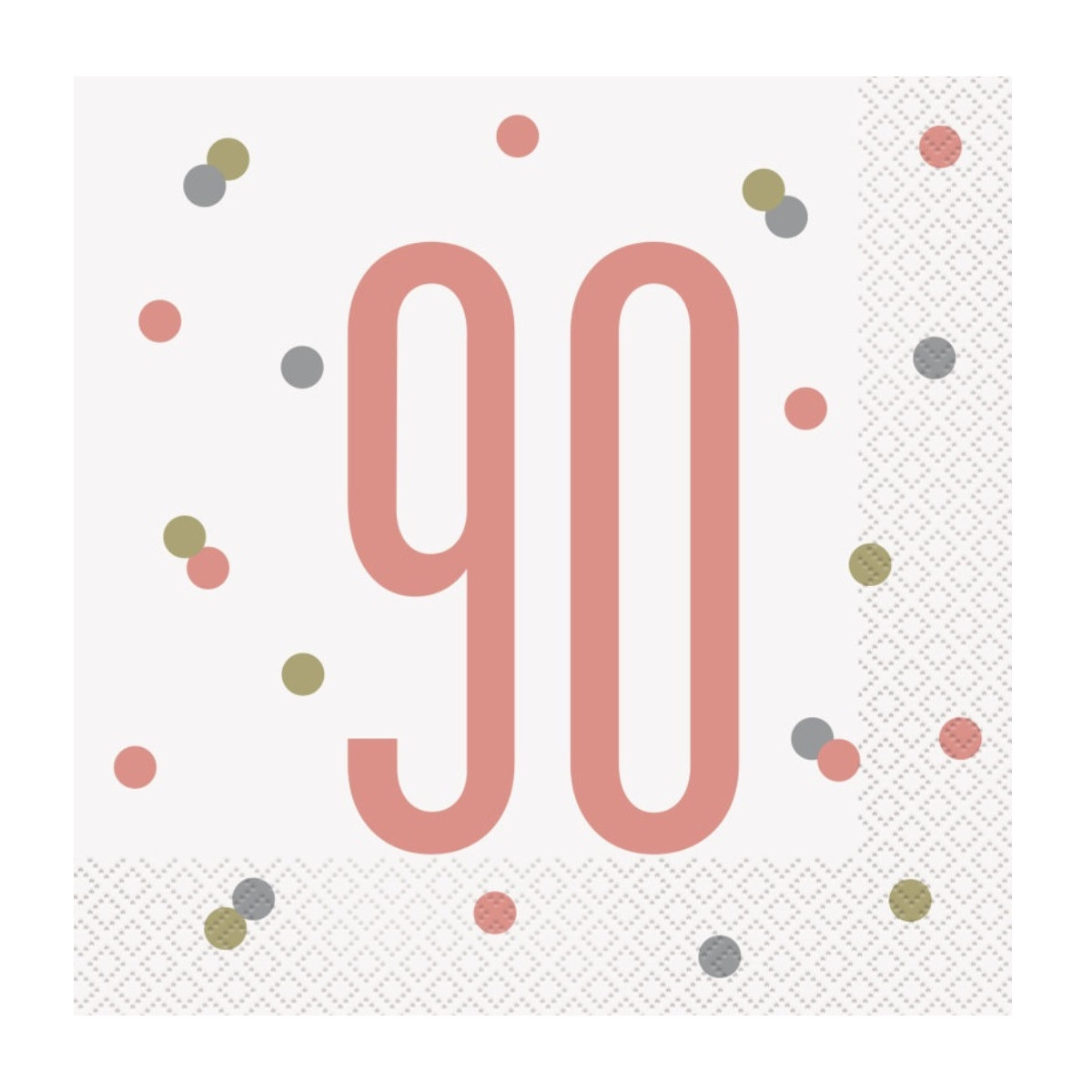 Rose Gold Glitz 90th Napkins
