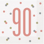 Rose Gold Glitz 90th Napkins