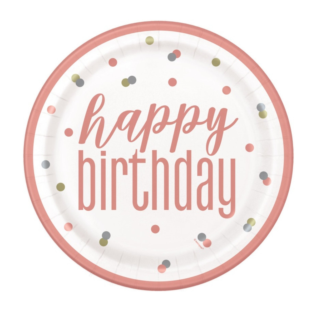 Rose Gold Glitz Happy Birthday Plates
