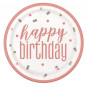 Rose Gold Glitz Happy Birthday Plates