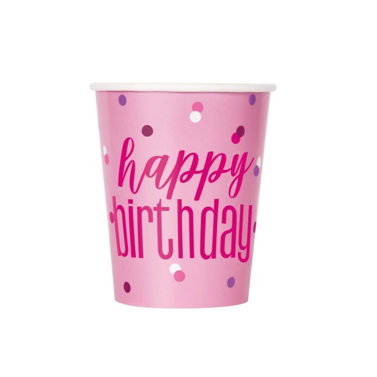 Pink Glitz Happy Birthday Paper Cups