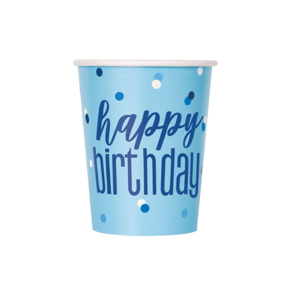 Blue Glitz Happy Birthday Paper Cups