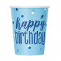 Blue Glitz Happy Birthday Paper Cups