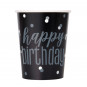 Black Glitz Happy Birthday Paper Cups