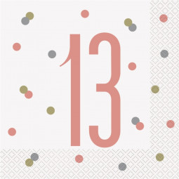 Rose Gold Glitz 13th Napkins