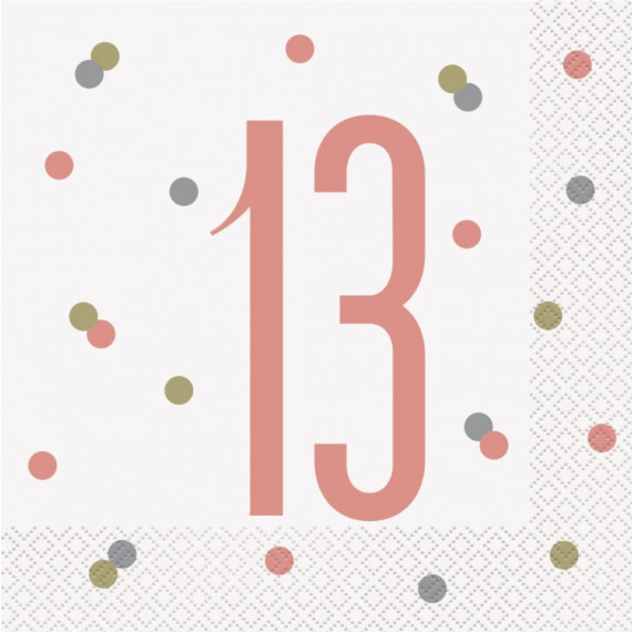 Rose Gold Glitz 13th Napkins