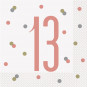 Rose Gold Glitz 13th Napkins