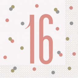 Rose Gold Glitz 16th Napkins