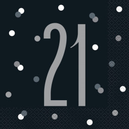 Black Glitz 21st Napkins