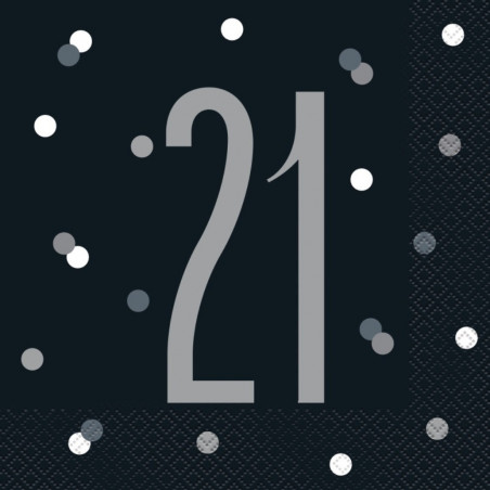 Black Glitz 21st Napkins