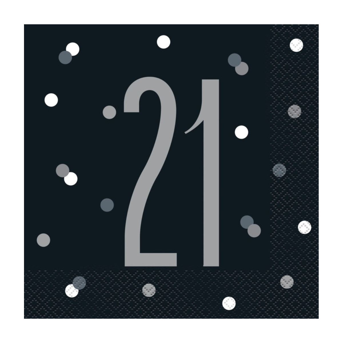 Black Glitz 21st Napkins