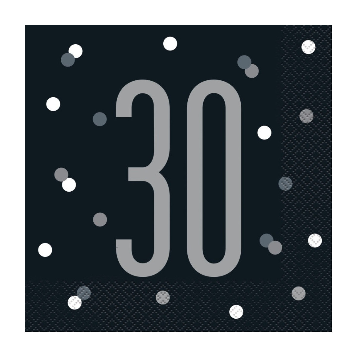 Black Glitz 30th Napkins