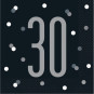 Black Glitz 30th Napkins