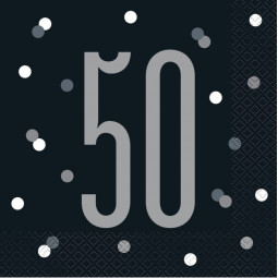 Black Glitz 50th Napkins