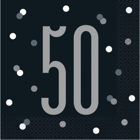 Black Glitz 50th Napkins