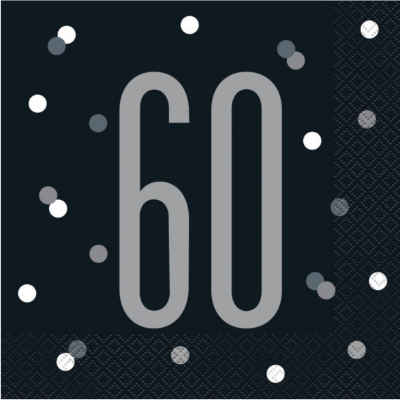 Black Glitz 60th Napkins