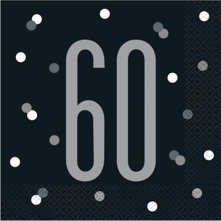 Black Glitz 60th Napkins