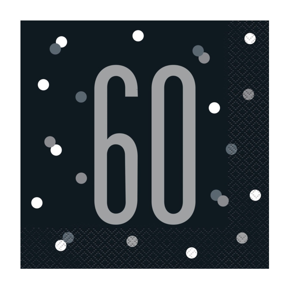 Black Glitz 60th Napkins