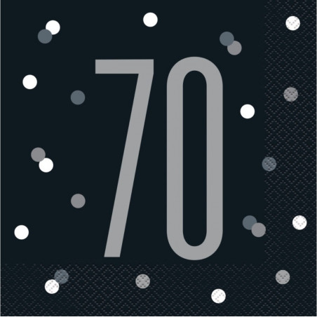 Black Glitz 70th Napkins