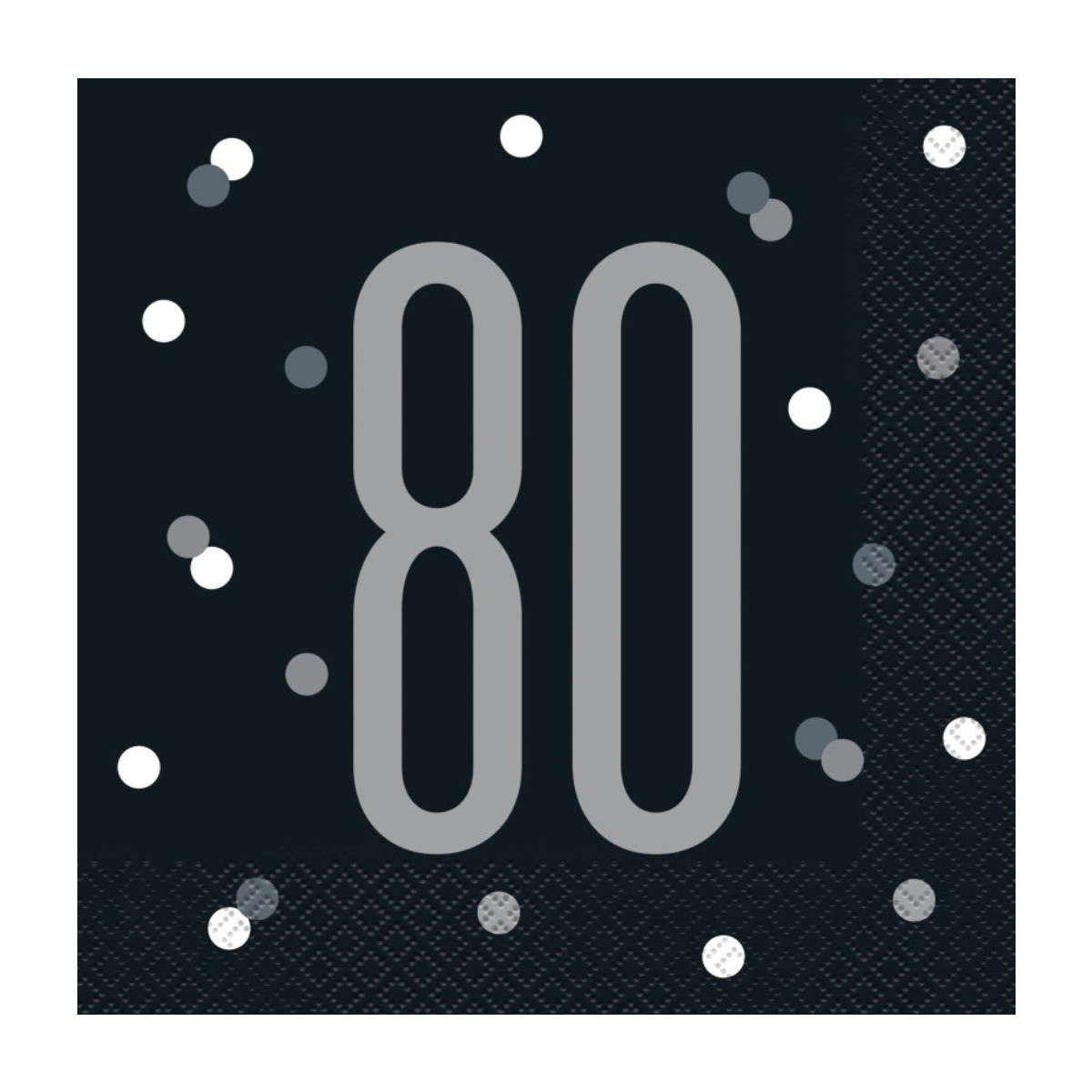 Black Glitz 80th Napkins