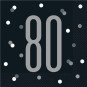 Black Glitz 80th Napkins