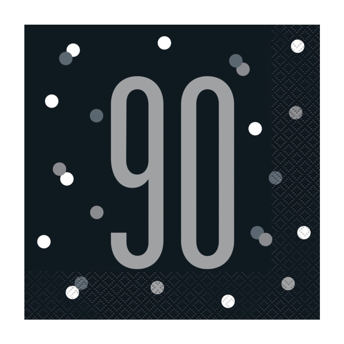 Black Glitz 90th Napkins Black Glitz 90th Napkins