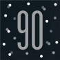 Black Glitz 90th Napkins Black Glitz 90th Napkins