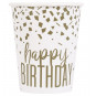 Gold Confetti Happy Birthday Paper Cups