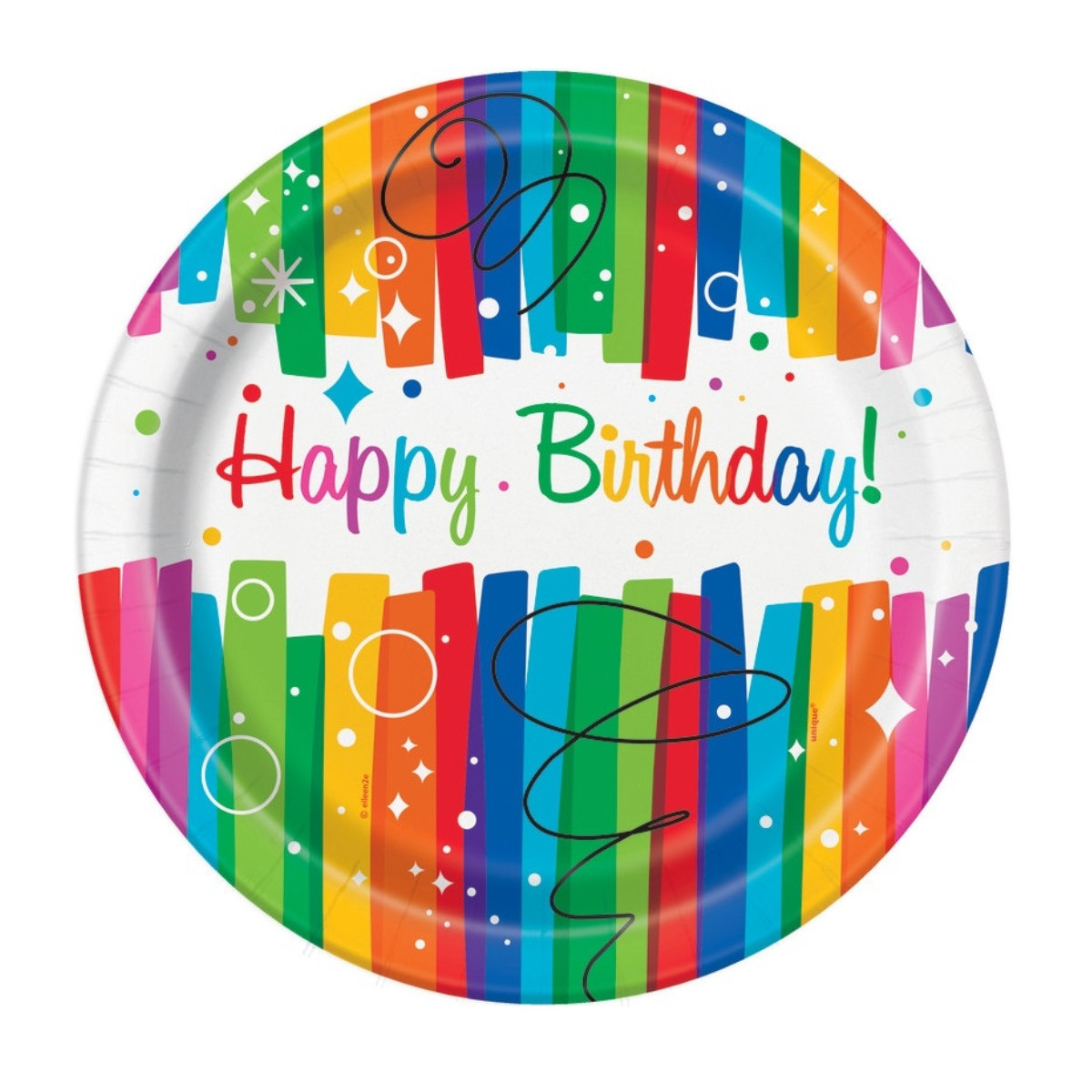 Rainbow Happy Birthday Plates