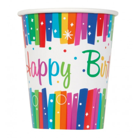 Rainbow Happy Birthday Paper Cups