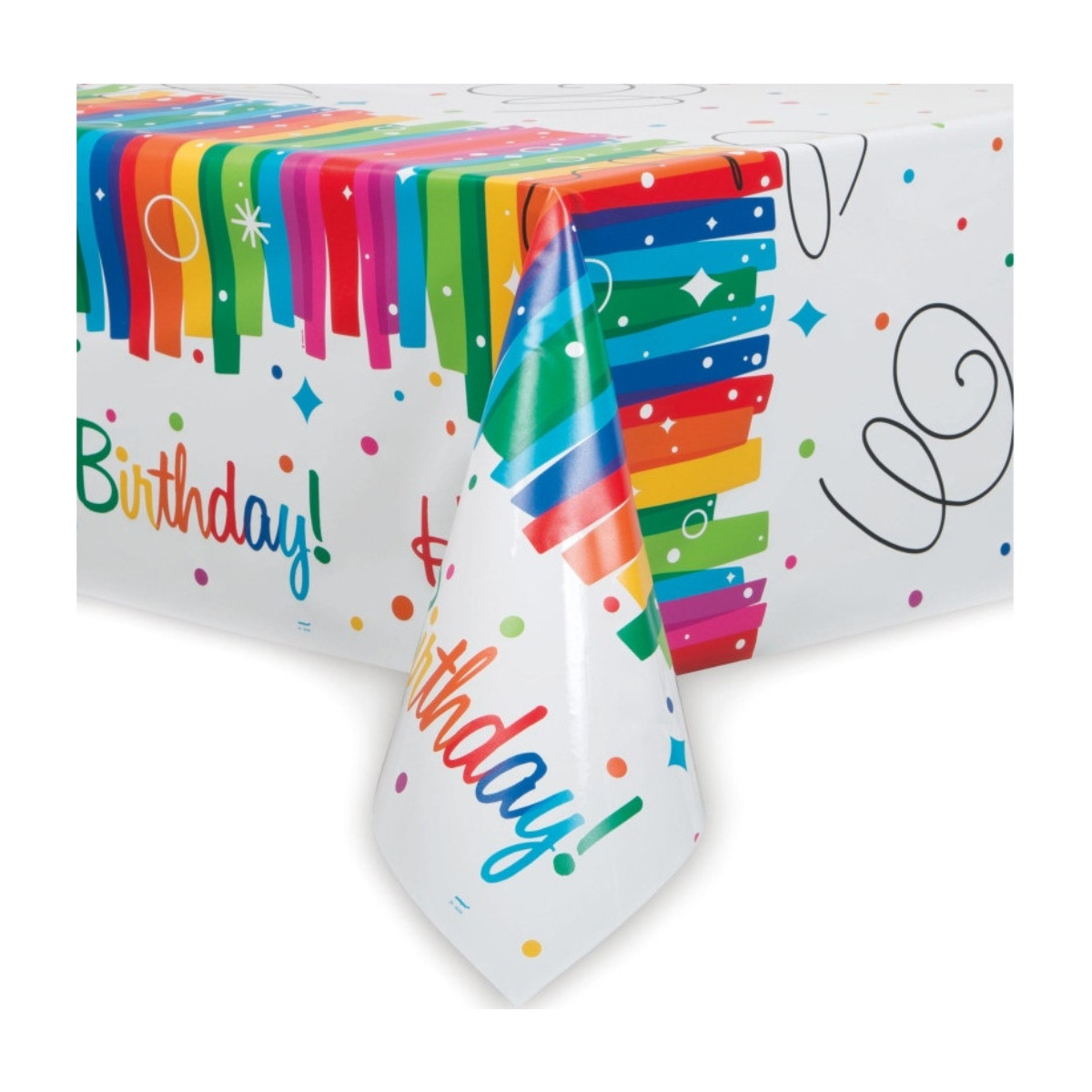 Rainbow Happy Birthday Plastic Tablecover