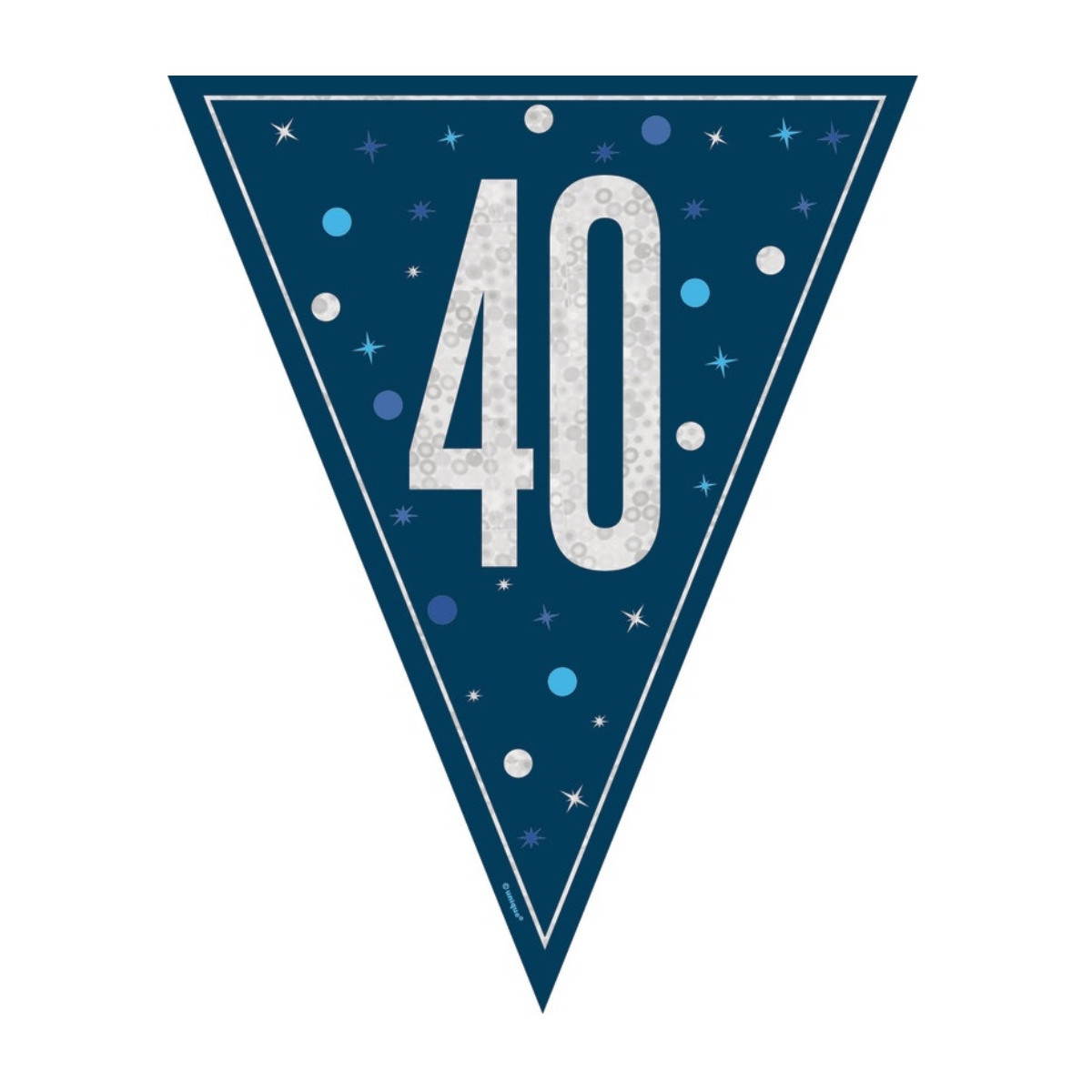 Blue 40th Birthday Plastic Bunting