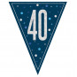 Blue 40th Birthday Plastic Bunting
