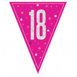 Pink 18th Birthday Plastic Bunting