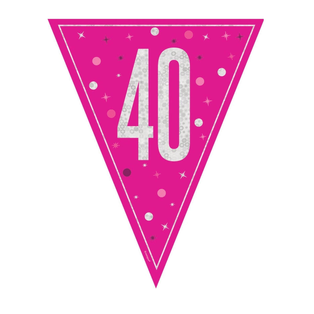 Pink 40th Birthday Plastic Bunting