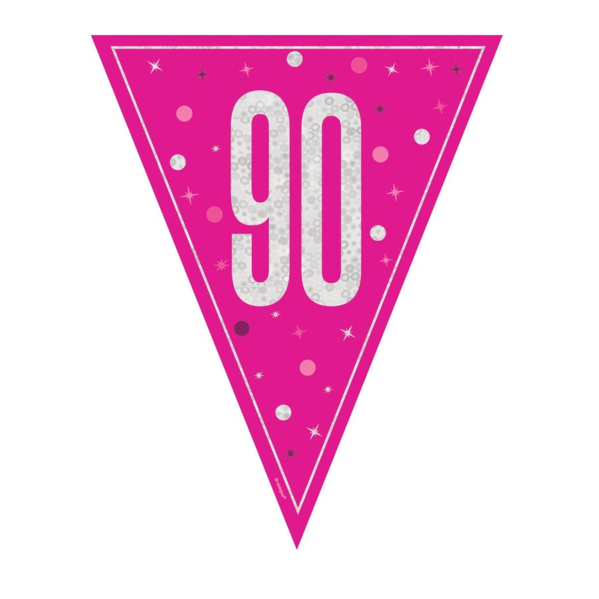Pink 90th Birthday Plastic Bunting