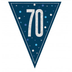 Blue 70th Birthday Plastic Bunting