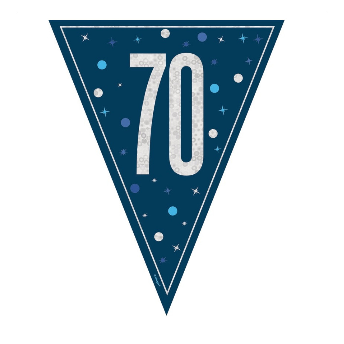 Blue 70th Birthday Plastic Bunting