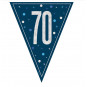 Blue 70th Birthday Plastic Bunting