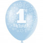 Blue 1st Birthday Latex Balloons - Inflation Options